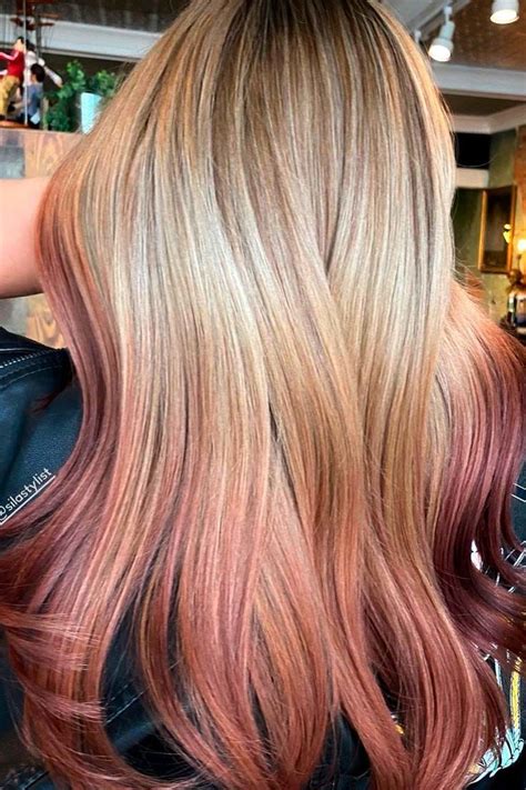 reverse ombre hair blonde to red|reverse highlights for blonde hair.